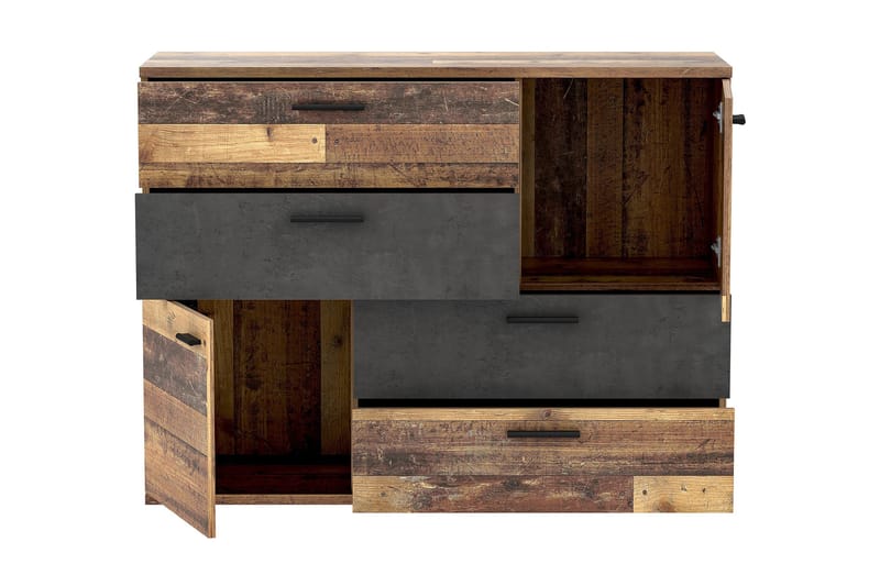 Moncerat Skänk 125x96 cm - Grå/Brun - Förvaring - Förvaringsmöbler - Sideboard & skänk