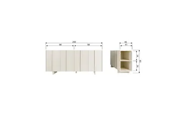 Morya Skänk 200 cm - Beige - Förvaring - Förvaringsmöbler - Sideboard & skänk