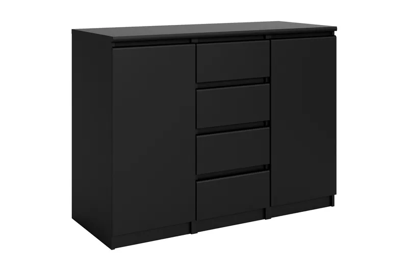 Naia Skänk med 2 Dörrar + 4 Lådor - Mattsvart - Förvaring - Förvaringsmöbler - Sideboard & skänk