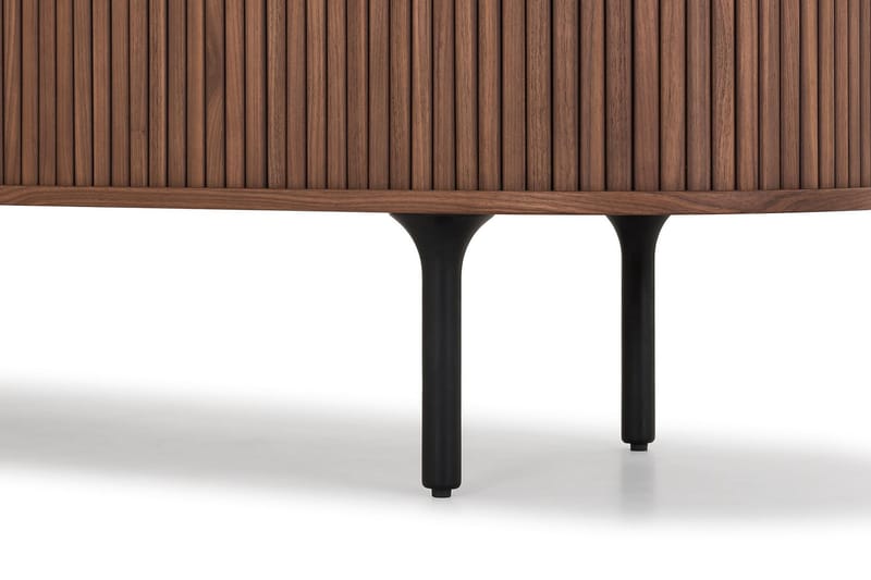 Noira Smalt Sideboard Ribbad Valnöt 150x45 cm - Brun - Förvaring - Förvaringsmöbler - Sideboard & skänk