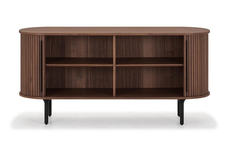 Noira Smalt Sideboard Ribbad Valnöt 150x45 cm - Brun - Förvaring - Förvaringsmöbler - Sideboard & skänk