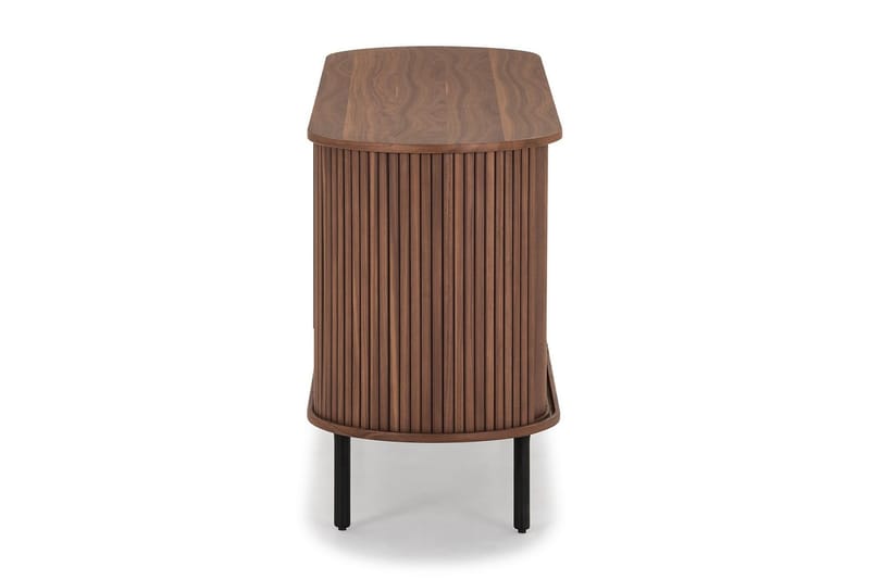 Noira Smalt Sideboard Ribbad Valnöt 150x45 cm - Brun - Förvaring - Förvaringsmöbler - Sideboard & skänk