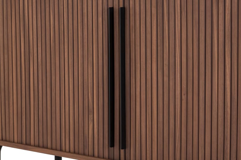 Noira Smalt Sideboard Ribbad Valnöt 150x45 cm - Brun - Förvaring - Förvaringsmöbler - Sideboard & skänk