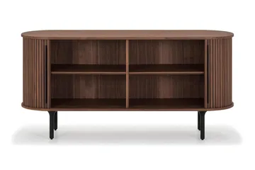 Noira Smalt Sideboard Ribbad Valnöt 150x45 cm - Valnöt / Brun - Förvaring - Förvaringsmöbler - Sideboard & skänk