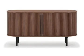 Noira Smalt Sideboard Ribbad Valnöt 150x45 cm - Valnöt / Brun - Förvaring - Förvaringsmöbler - Sideboard & skänk