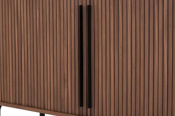 Noira Smalt Sideboard Ribbad Valnöt 150x45 cm - Valnöt / Brun - Förvaring - Förvaringsmöbler - Sideboard & skänk