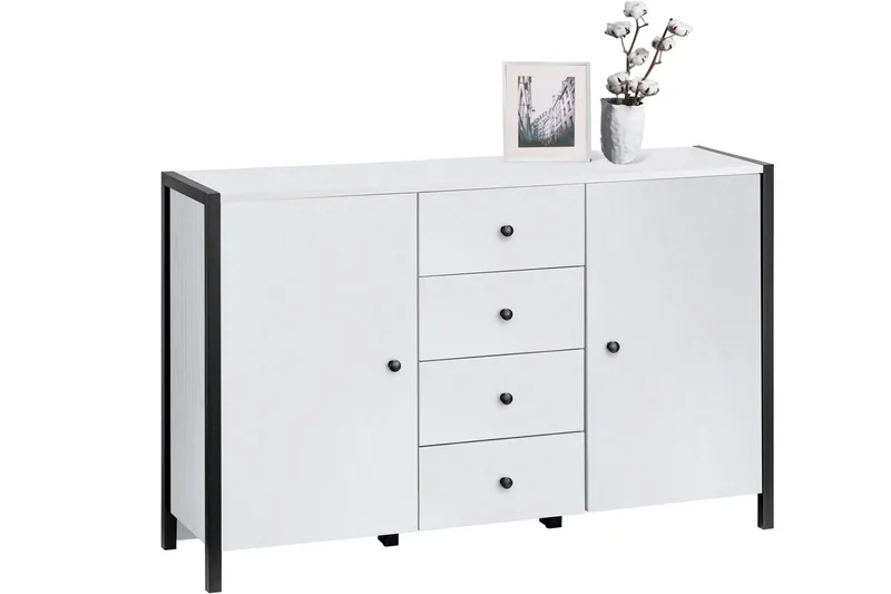 Plattpark Sideboard 120x35 cm - Vit/Svart - Förvaring - Förvaringsmöbler - Sideboard & skänk
