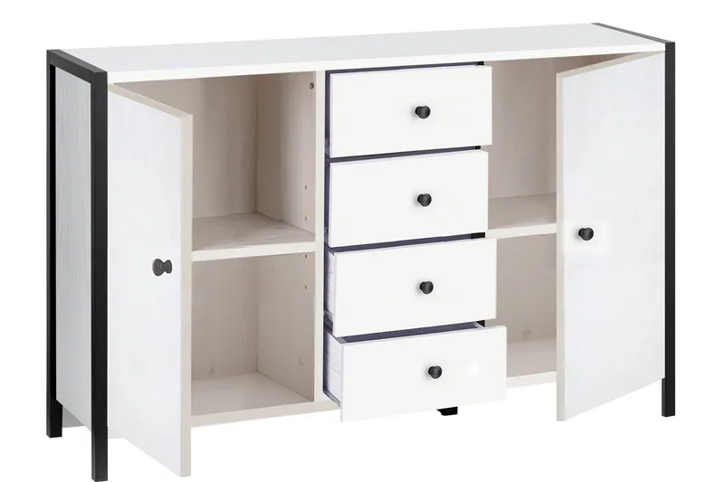 Plattpark Sideboard 120x35 cm - Vit/Svart - Förvaring - Förvaringsmöbler - Sideboard & skänk