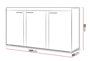 Rumba Skänk 148,8x40,3x82 cm LED-belysning - Vit - Förvaring - Förvaringsmöbler - Sideboard & skänk