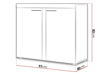 Rumba Skänk 97,2x40,3x82 cm LED-belysning - Grå/Vit - Förvaring - Förvaringsmöbler - Sideboard & skänk