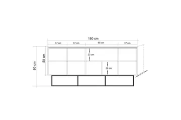 Sapphira Skänk Panel - Ljusbrun - Förvaring - Förvaringsmöbler - Sideboard & skänk
