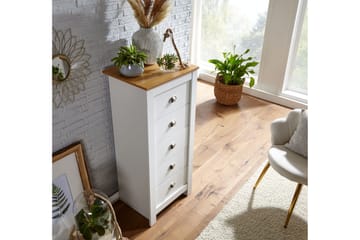 Seddik Sideboard 39 cm Rektangulär - Vit/Natur - Förvaring - Förvaringsmöbler - Sideboard & skänk