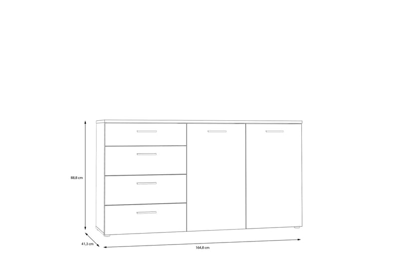 Sideboard Abderas 41x165 cm - Brun/Vit - Sideboard & skänk