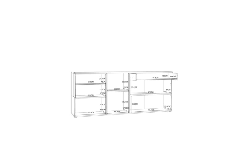 Sideboard Abderas 42x215 cm - Brun/Vit - Sideboard & skänk
