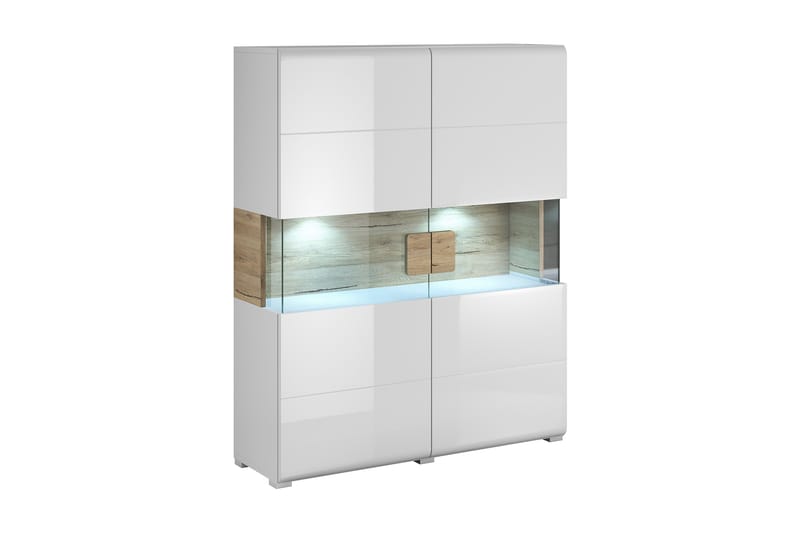 Sideboard Aureas - Ek/Vit högglans - Förvaring - Förvaringsmöbler - Sideboard & skänk