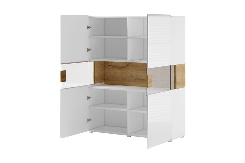 Sideboard Aureas - Ek/Vit högglans - Förvaring - Förvaringsmöbler - Sideboard & skänk