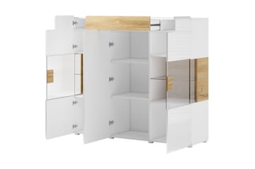 Sideboard Aureas - Ek/Vit högglans - Förvaring - Förvaringsmöbler - Sideboard & skänk