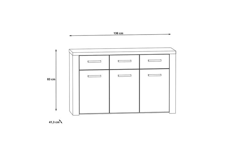 Sideboard Bankso 41x136 cm - Brun - Sideboard & skänk