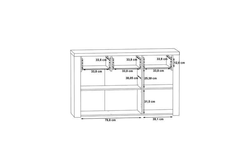 Sideboard Bankso 41x136 cm - Brun - Sideboard & skänk