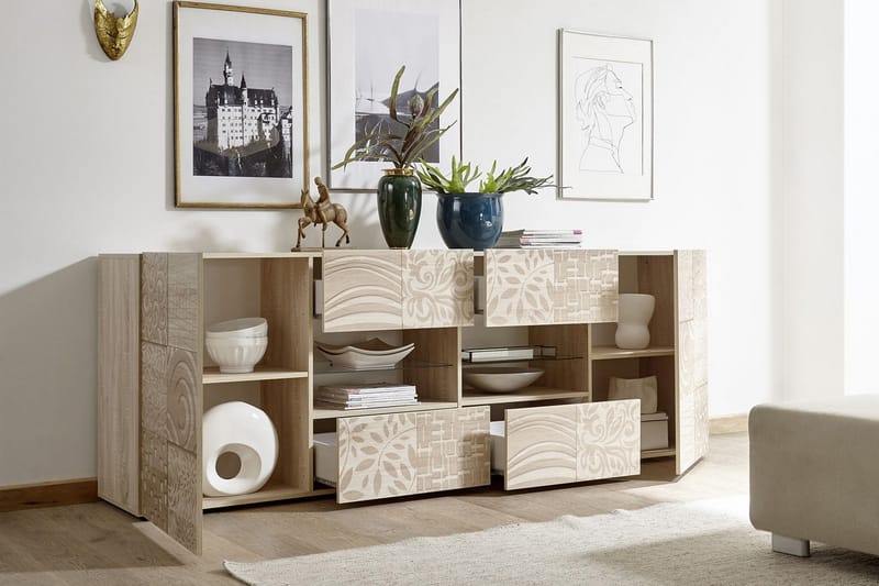 Sideboard Bayoner 241 cm 4 Hyllor - Brun - Förvaring - Förvaringsmöbler - Sideboard & skänk