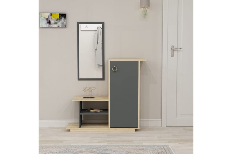 Sideboard Blei 80 cm - Ek|Antracit - Förvaring - Förvaringsmöbler - Sideboard & skänk