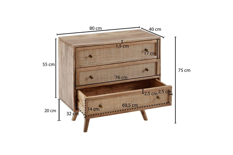 Sideboard Clanton 80x40 cm - Brun - Sideboard & skänk