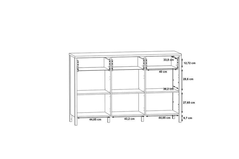 Sideboard Dospat 40x140 cm - Brun/Svart - Sideboard & skänk