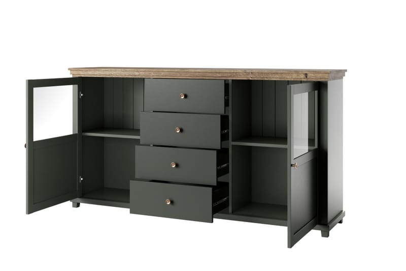 Sideboard Getafez 42x181 cm - Khaki/Natur - Sideboard & skänk