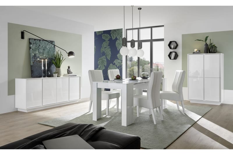 Sideboard Ghiaccio 180x43 cm - Vit Högglans - Förvaring - Förvaringsmöbler - Sideboard & skänk
