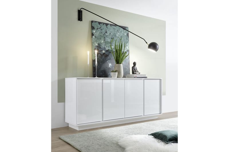 Sideboard Ghiaccio 180x43 cm - Vit Högglans - Sideboard & skänk