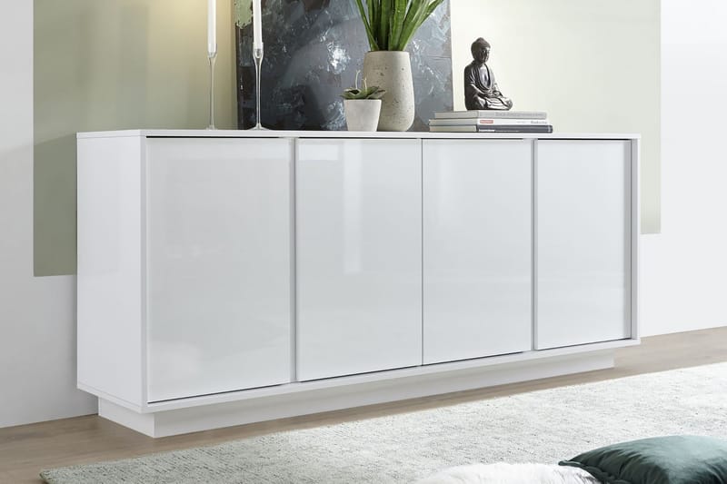 Sideboard Ghiaccio 180x43 cm - Vit Högglans - Sideboard & skänk