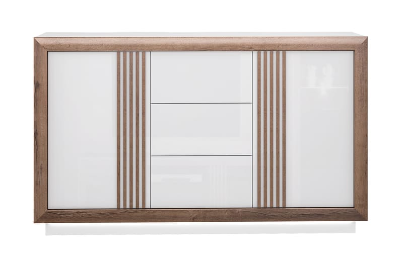 Sideboard Hamdiye 42x163 cm - Vit/Brun - Sideboard & skänk