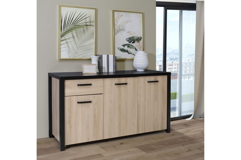 Sideboard Havdar 52x160 cm - Brun/Svart - Sideboard & skänk