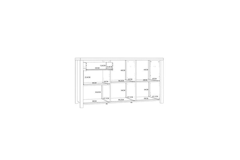 Sideboard Havdar 52x160 cm - Brun/Svart - Sideboard & skänk