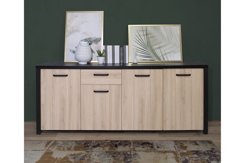 Sideboard Havdar 52x210 cm - Brun/Svart - Sideboard & skänk