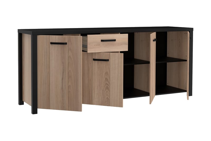 Sideboard Havdar 52x210 cm - Brun/Svart - Sideboard & skänk