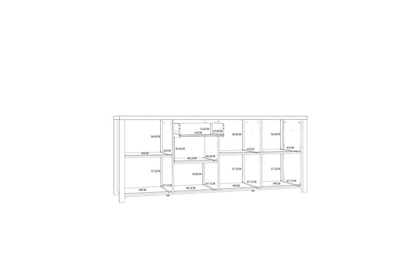 Sideboard Havdar 52x210 cm - Brun/Svart - Sideboard & skänk