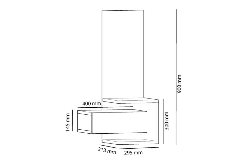 Sideboard Jahic 49 cm - Ek|Antracit - Sideboard & skänk