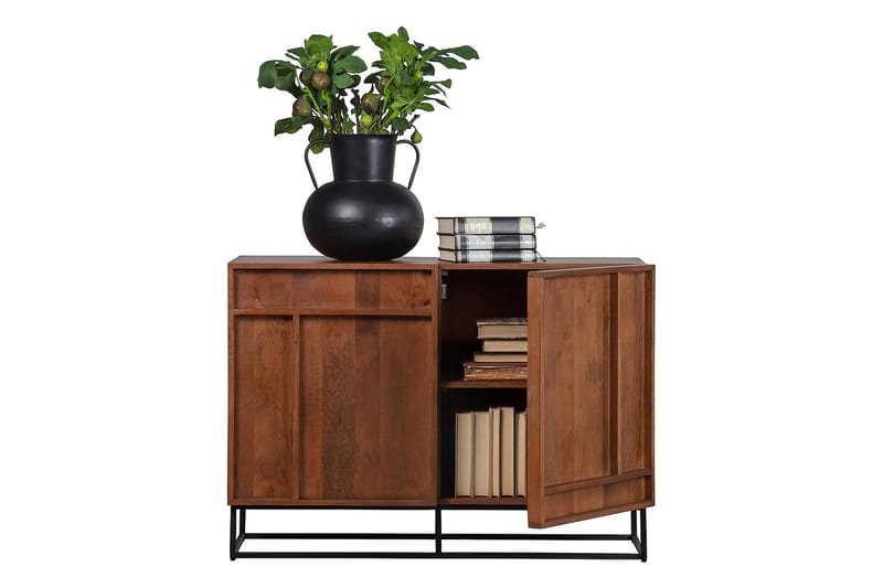Sideboard Khabra 107x40 cm - Mangoträ/Beige - Sideboard & skänk