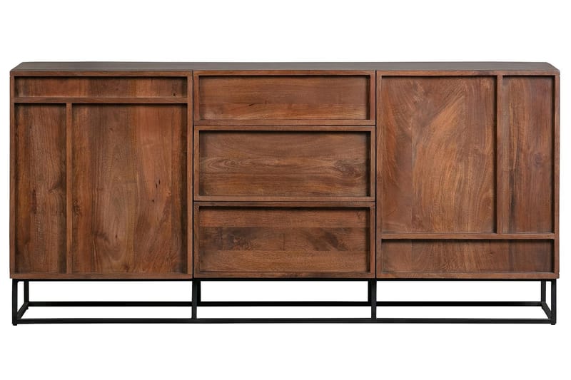 Sideboard Khabra 160x44 cm - Mangoträ/Beige - Sideboard & skänk