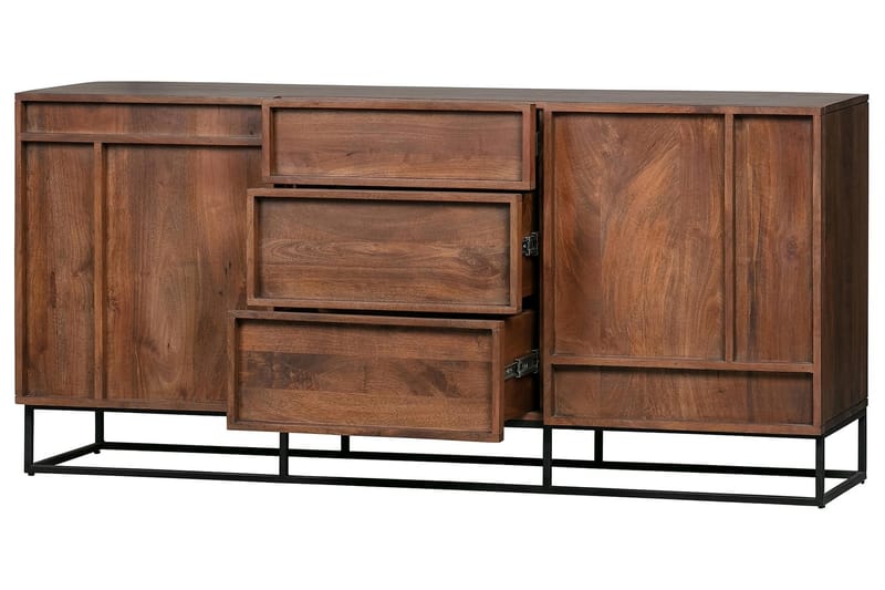 Sideboard Khabra 160x44 cm - Mangoträ/Beige - Sideboard & skänk