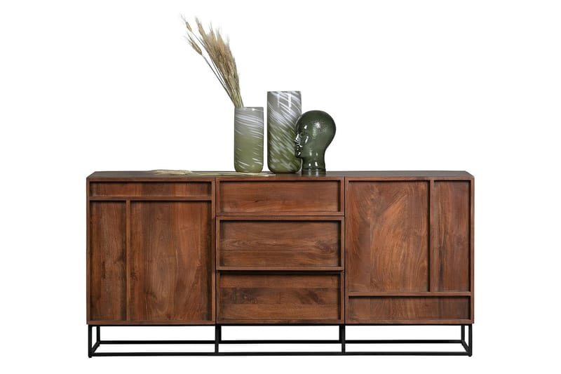 Sideboard Khabra 160x44 cm - Mangoträ/Beige - Sideboard & skänk