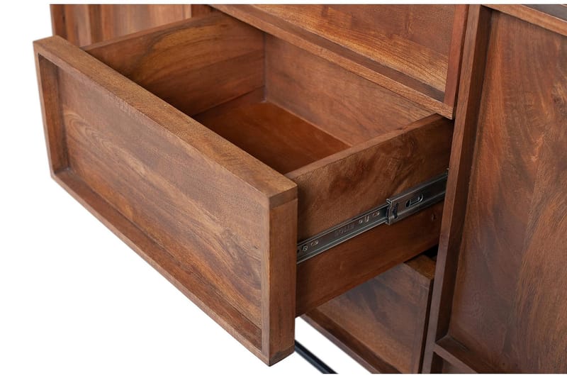 Sideboard Khabra 160x44 cm - Mangoträ/Beige - Sideboard & skänk