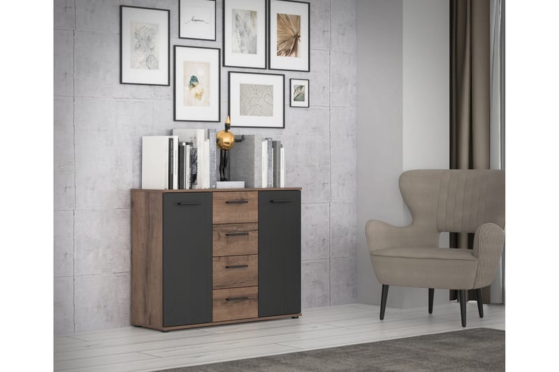Sideboard Kofcas 34x105 cm - Brun/Svart - Förvaring - Förvaringsmöbler - Sideboard & skänk