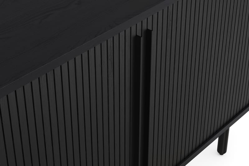 Sideboard Neandir 150x45 cm Massiv Ek - Svart - Sideboard & skänk