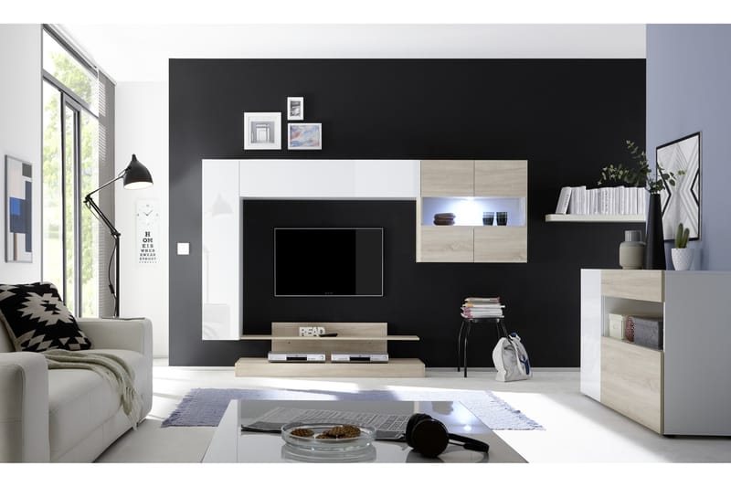 Sideboard Nickero 130 cm - Vit|Brun - Förvaring - Förvaringsmöbler - Sideboard & skänk