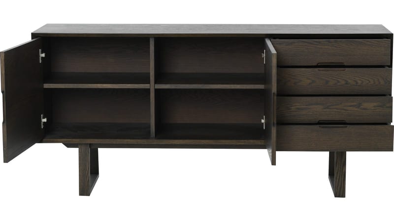 Sideboard Norvik - Brunlackad ekfaner och vitpigmenterad finish - Förvaring - Förvaringsmöbler - Sideboard & skänk