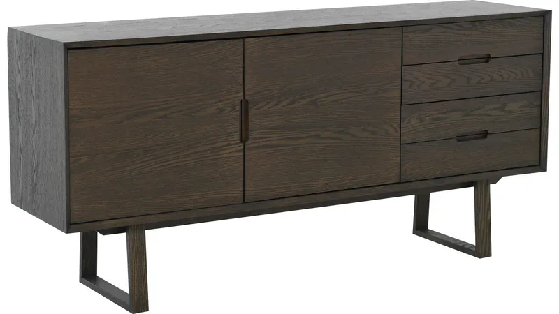 Sideboard Norvik - Brunlackad ekfaner och vitpigmenterad finish - Förvaring - Förvaringsmöbler - Sideboard & skänk