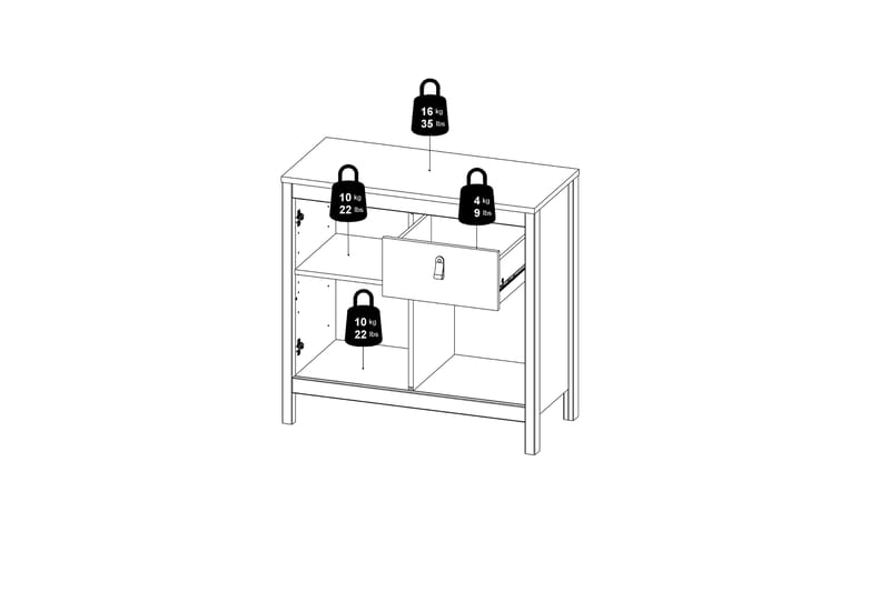 Sideboard Osterholm 38x82 cm - Svart/Natur - Sideboard & skänk