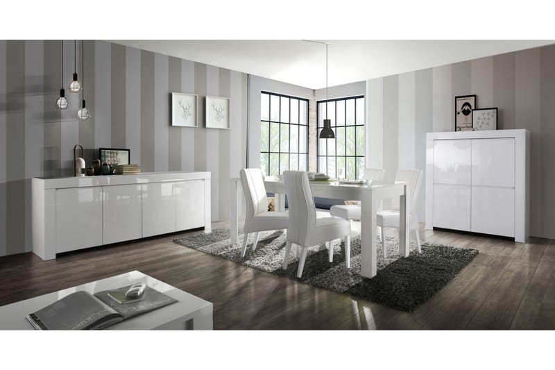 Sideboard Salerno 210 cm 4 Dörrar - Vit Högglans - Förvaring - Förvaringsmöbler - Sideboard & skänk